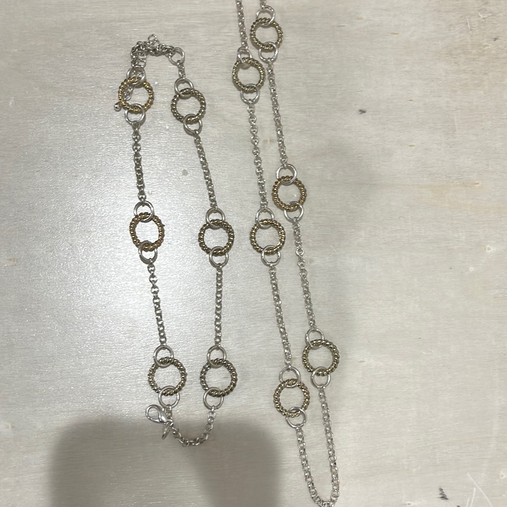 Matching Layered Silver and Gold Chain Necklaces